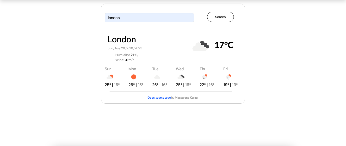 The weather app project